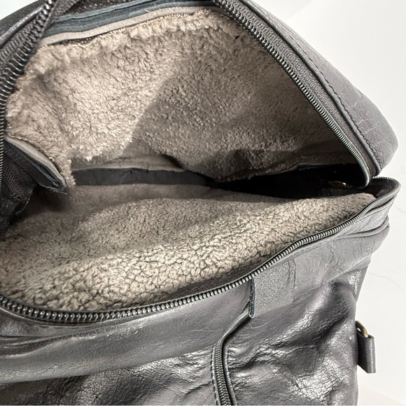 Brantley Gilbert Black Real Buffalo Leather Sherpa Lined Travel Duffle Bag - Picture 10 of 10